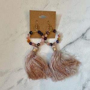 Beaded fringe earrings